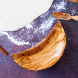 Crescent moon shaped wooden dish