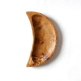 wooden moon trinket dish on a white background