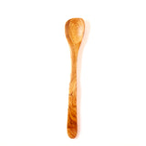 Stockpot sized olive wood kitchen spoon on a white background