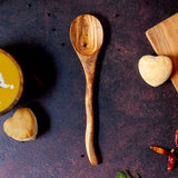 Curvy Cottage Spoon Hand Carved from Olive Wood