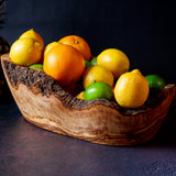 Extra Large Rustic Olive Wood Fruit Bowl