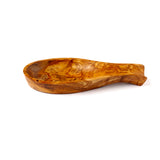 Olive Wood Spoon holder on white background