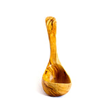 Olive Wood Soup Ladle on white background