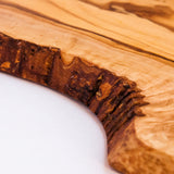 Live Raw Edge on wood serving board