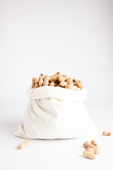 Peanuts in a muslin reusable bag