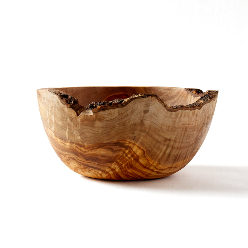 Large Rustic Olive Wood Serving Bowl