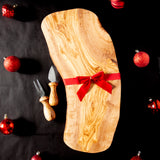 Olive Wood Serving Board and Cheese Knives