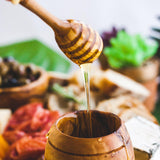 Olive Wood Honey Dipper with honey