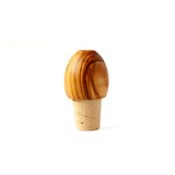 Egg Shaped Olive Wood Wine Bottle Stopper