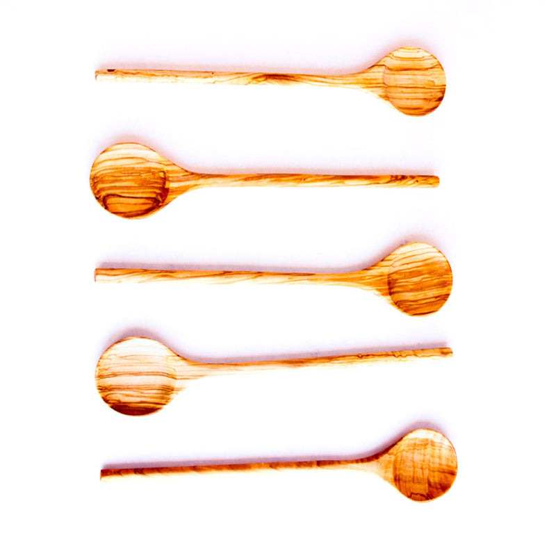 Long Handled Olive Wood Kitchen Spoons