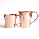 two sizes of copper moscow mule mugs