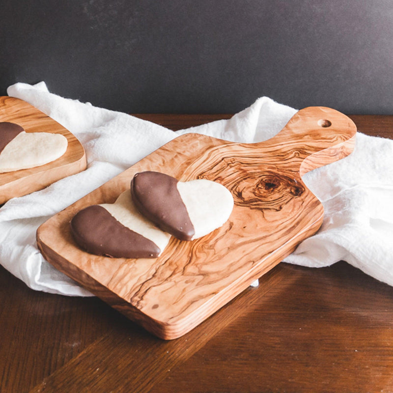 Olive Wood Paddle Board with cookies