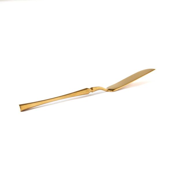 Matte Gold Cheese Knife on white background