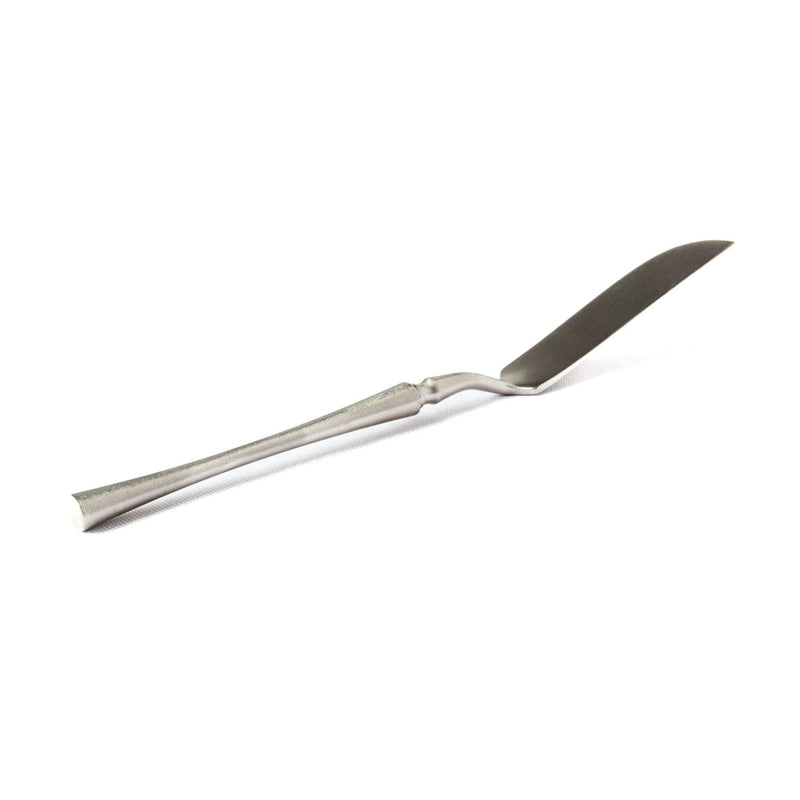 Matte Silver Cheese Knife on white background