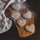 Olive Wood Cheese Board with Heart Shaped Cookies